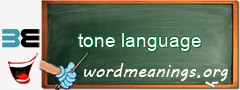 WordMeaning blackboard for tone language